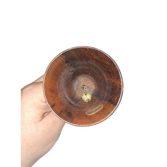 Vintage‎ Small Mrytle Wood Wooden Bell Rings Bell On Chain Collectible Decor - Picture 4 of 4
